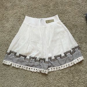 J. Crew White Linen Skirt with Tassels Size XS
